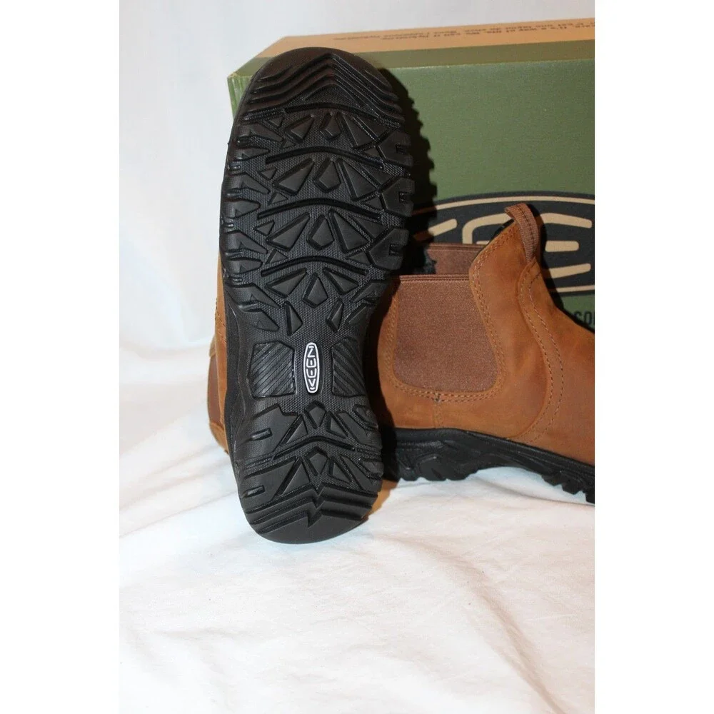 Keen Greta Chelsea II Waterproof Boots Size 7 Women's BISON BLACK Leather $175